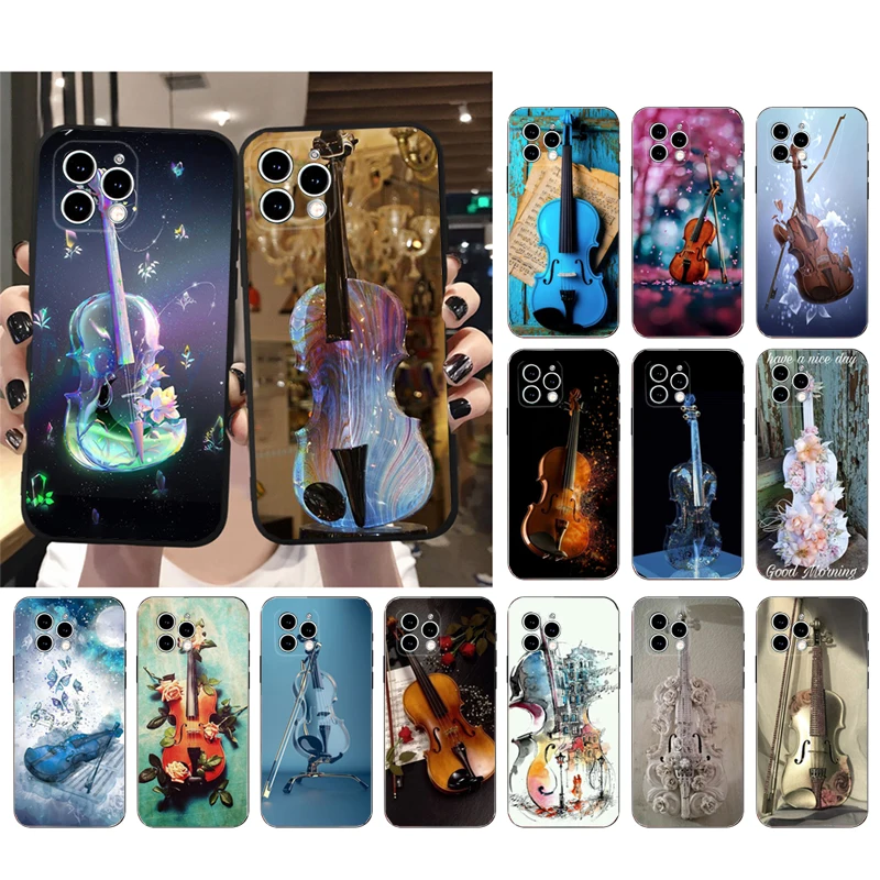 

Violin Phone Case For iphone 14 13 12 11 Pro Max XS XR X 12mini 14 Plus 7 8 SE Mobile Phone Case Funda