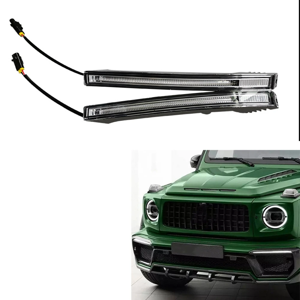 

1Pair Car LED DRL Fog Light for Benz G Class W464 G500 2019-2021 Auto Driving Lamp Daytime Running Light Bumper Lamp