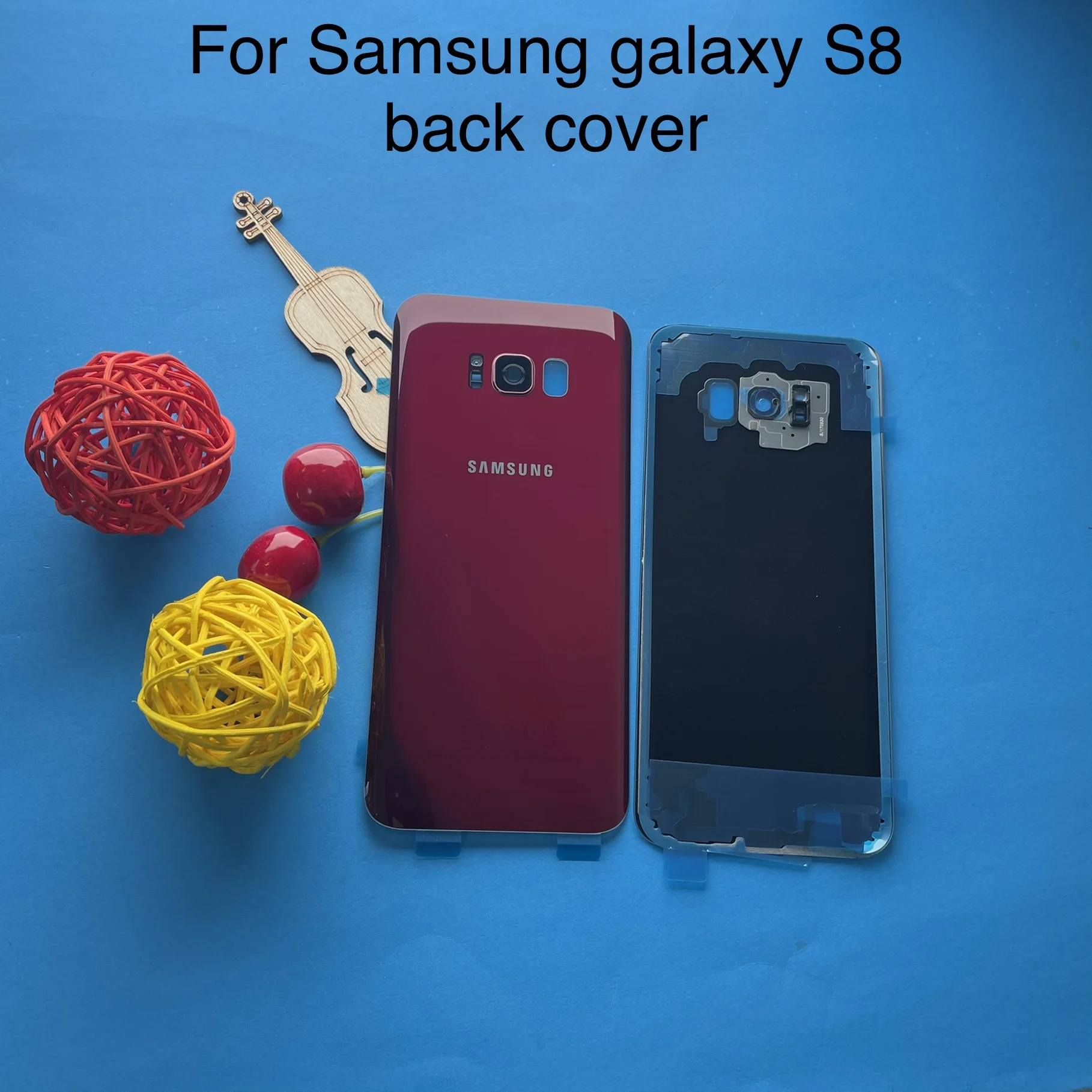 

Original For Samsung Galaxy S8 G950 G950F back glass rear door battery door battery cover housing back pannle red