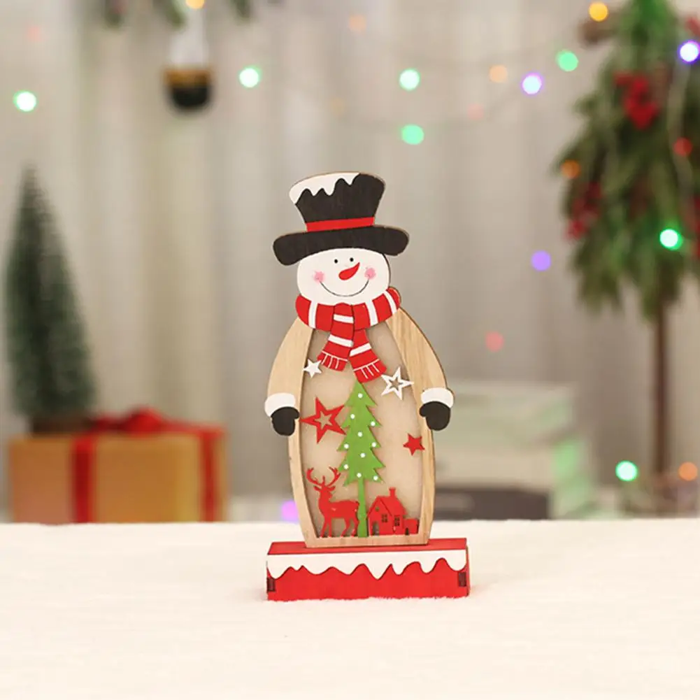 

Excellent Burr Free Eye-catching Lovely Snowman Elk Glowing Wooden Decoration Xmas Glowing Ornament Xmas Glowing Ornament