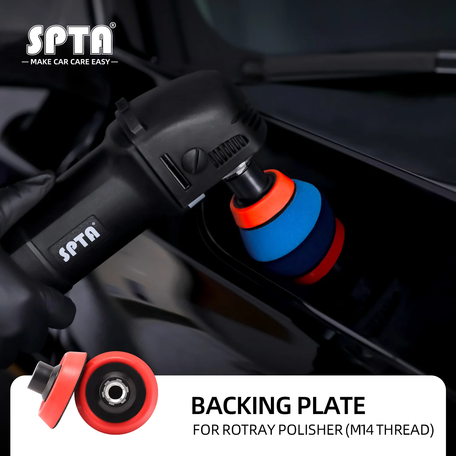 SPTA 1/2/3/4/5/6 inch Soft Edge Backing Plate for Rotary Pol