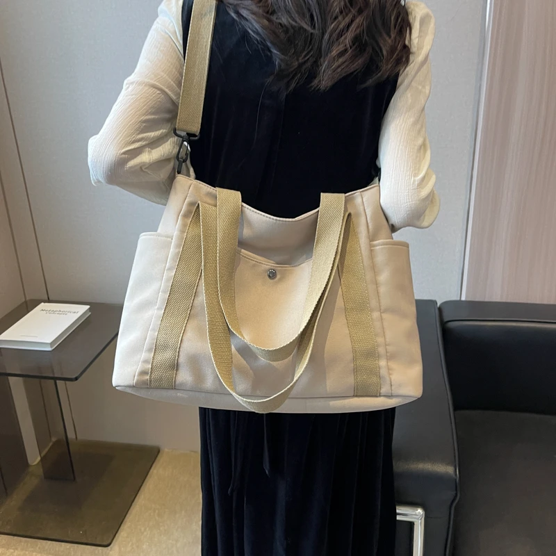 Large Capacity Girls Messenger Bag Women Travel Casual Tote Bags Vintage Large Canvas Pocket Shoulder Bag Female 2023 Handbags