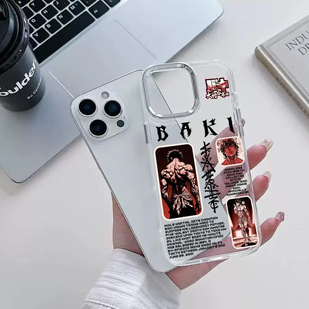 Стильный чехол Cool B-Baki HanmaS для iPhone 17 Air 16 15 14 Plus 13 12 11 Pro Max 16e, противоударный, прозрачный, с HD-печатью на задней панели (art.: 3920dae342e8d) - 3920dae342e8d