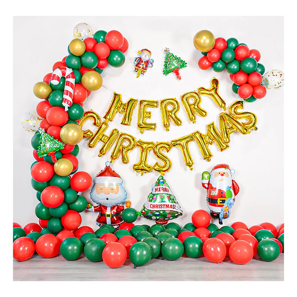 

CoolBalloon Merry Christmas Santa Claus Balloon Decoration Christmas Party Arch Ballons Christmas Tree Star Staff Foil Balloons