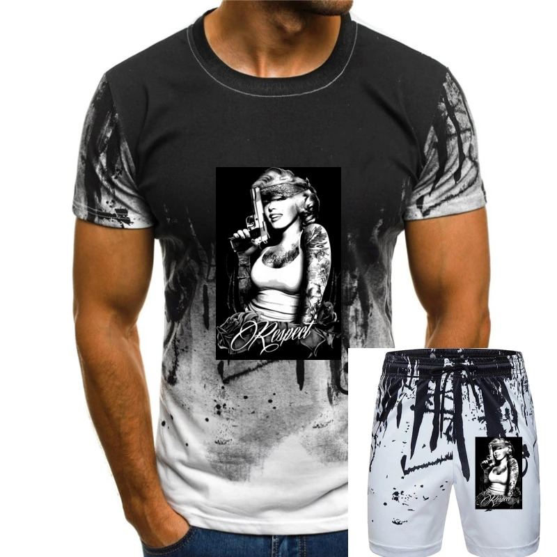 

Marilyn Gangsta T Shirt Hip Hop Bandana Graphic Tattoos Guns Small to 6XL &amp Tall(1)