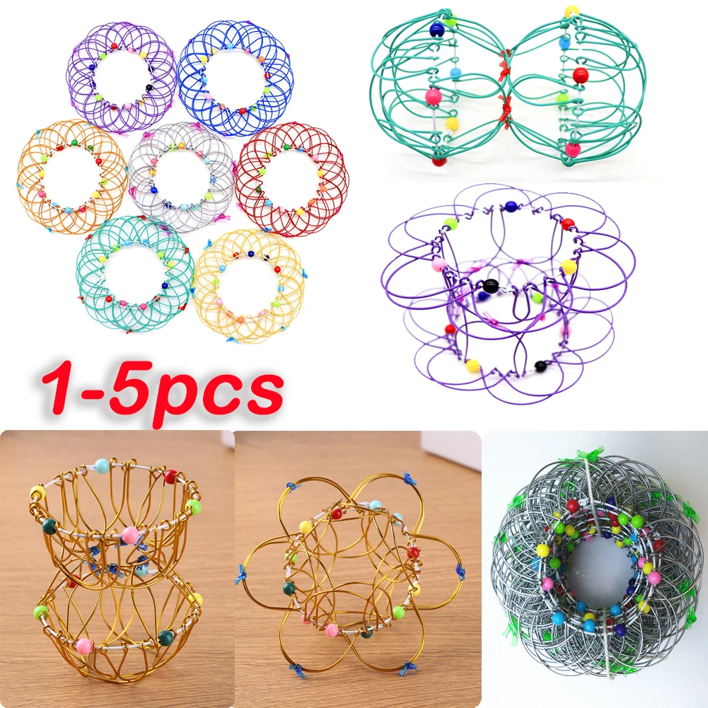 

5/1pc Multiple Changes Flower Basket Hoop Toy Flower Basket Toy Interactive Game Decompression Ring Toys for Kids Children Gifts