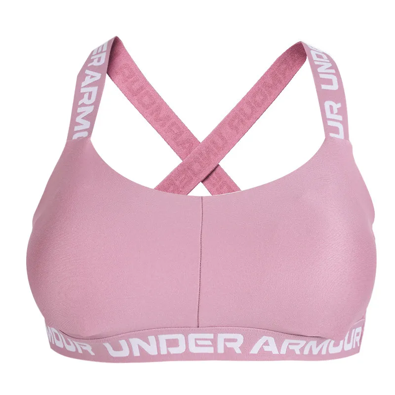Фото Женский спортивный бюстгальтер Under Armour 2026 New Pink Medium Support с перекрестной спинкой, бесшовный, комфортный, для тренировок в зале, 1380956-697 №1