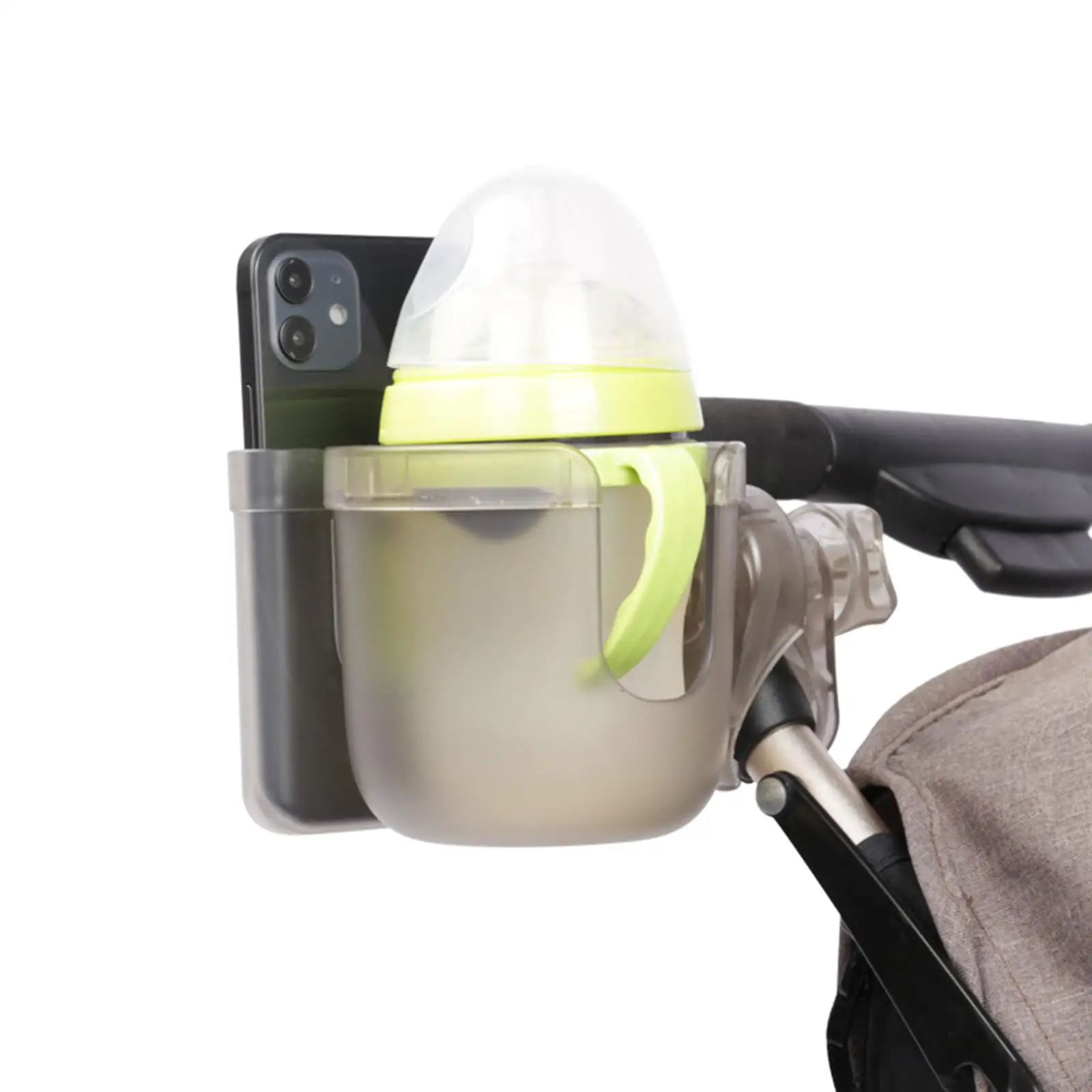 

Stroller Cup Holder Drink and Coffee Cup Holder Multifunctional with Phone Holder Fits for Bike Children Tricycle Walker Milk