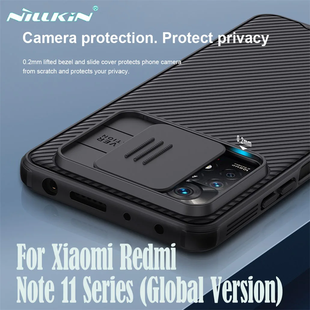 

For Xiaomi Redmi Note 11 11S 11 Pro Plus 11E Pro 5G Case Global version NILLKIN CamShield Case Slide Camera Cover For Note 11T