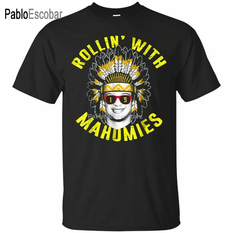 

bigger size teeshirt Patrick Mahomes T-Shirt Rollin' With Mahomies T Shirt S-3Xl Fashion Cool Tee Shirt