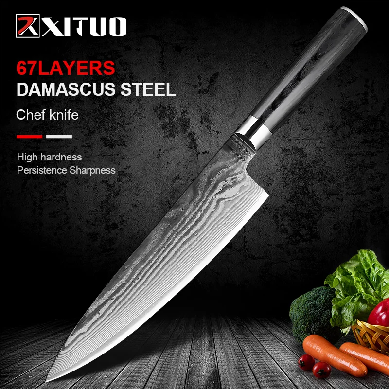 

Clearance Sale Damascus Steel Butcher Cleaver Knife Carbon Steel Forged Nakiri Kiritsuke Knife G10 Handle Kitchen Chef Slicing