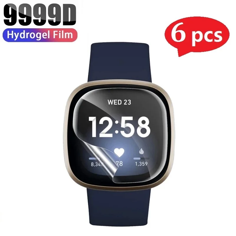 

6 Pack Hydrogel Protective Film for Fitbit Versa 3 2 Sense Inspire 2 HR Luxe Fitbit Charge 5 4 3 2 Screen Protector Film Foil