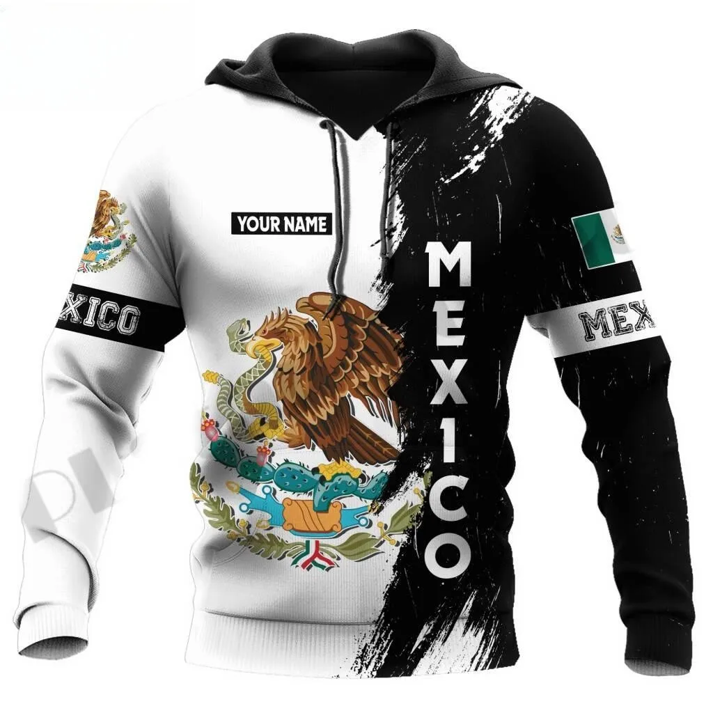 

Autumn Men's 3D Hoodie Mexico Flag Logo Print Top Hooded Pullover Oversized Men's Clothing Street Casual Fashion motion Pullover