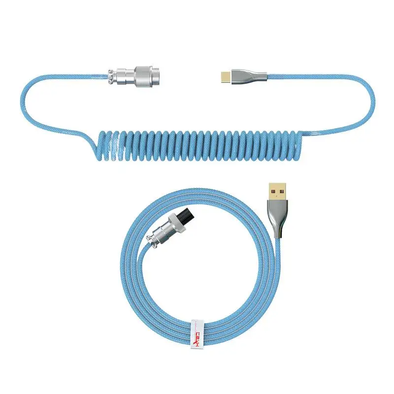 

Спиральный кабель для клавиатуры, гибкий спиральный дизайн, кабель USB C, аксессуары для клавиатуры, прочный плетеный кабель типа C для механических устройств