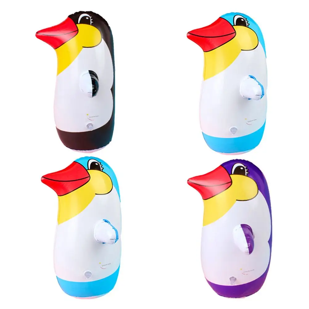 4pcs 35cm PVC Inflatable Penguin Tumbler Animal Statue Beach Swimming Pool Party Water Toys For Kids Adult Gift Random Color