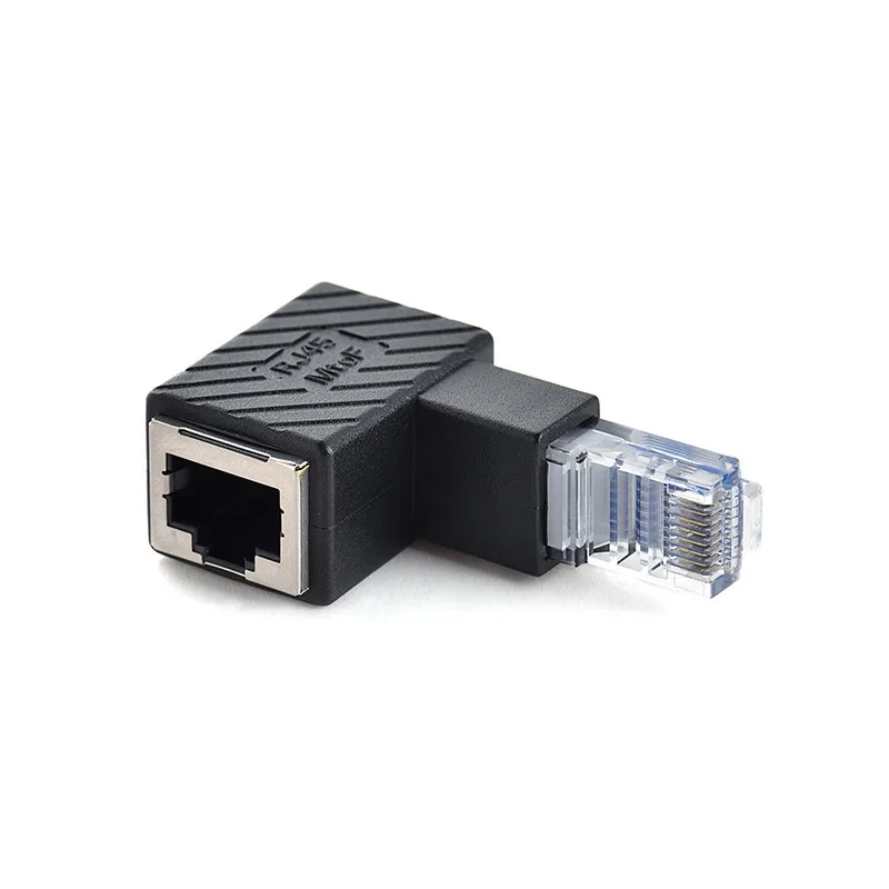 

Elbow RJ45 Male To Female Network Cable 90 Degree Adapter RJ45 Network Cable Male To Female Network Signal Extension Crystal Hea