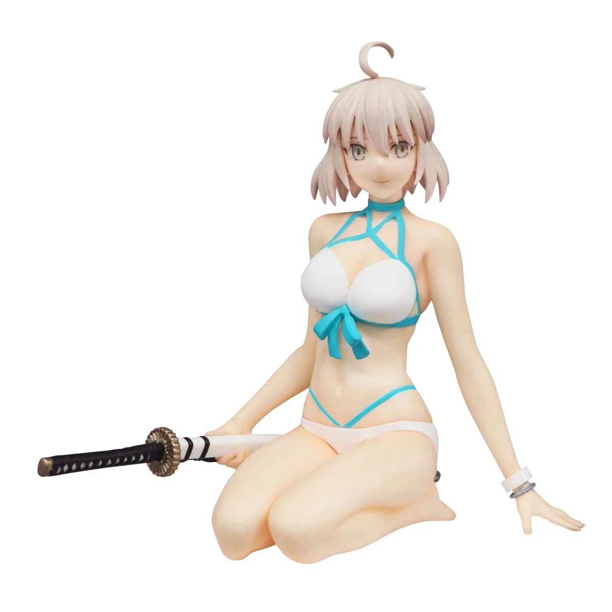 

18CM Popular Anime Fate/Grand Order Figure Okita Souji Saber Model PVC Toys Collection Doll Ornament Original Kneeling Noodle