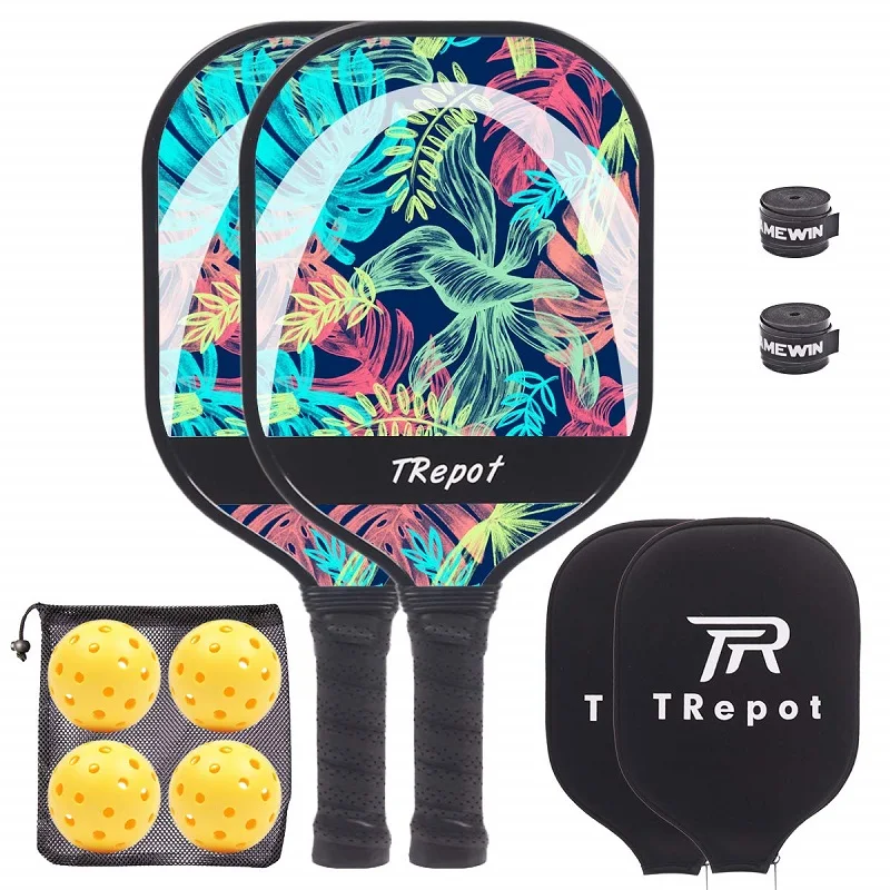2pcs Pickleball Paddle Lightweight Pickleball Paddles Thin And Quick Pickleball Rackets Set With Carrying Bag And 4 Balls
