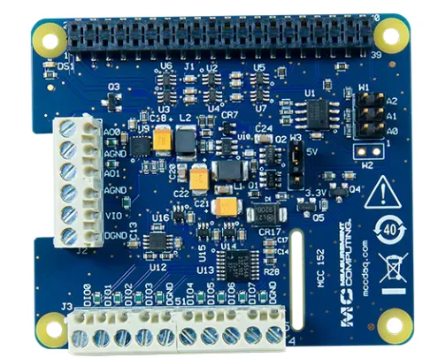 

6069-410-003 MCC 152: Voltage Output and DIO DAQ HAT for Ras