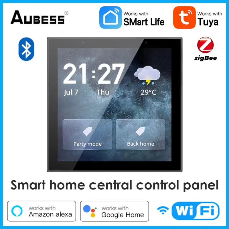 

Умная панель управления сенсорным экраном Tuya Wi-Fi ZigBee, многофункциональный 4-дюймовый переключатель с центральным управлением и интеллектуа...