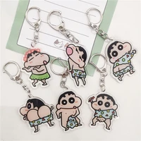 6pcslot japanese animation key chain classic cute cartoon character pendant bag couple pendant student jewelry gift key ring