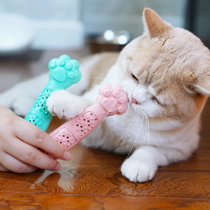 

Cat Toothbrush Tools Toys Catnip Pet Chewing Toy Cat Molar Tooth Cleaner Brushing Stick Pet Scratching Toys Interaction Cat Toy