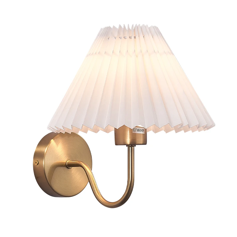 

Wall Lamp with LED E27 Bulb Fabric Lampshade Sconces for Hotel Bedroom Bedside Living Room Stairs Home Decoration