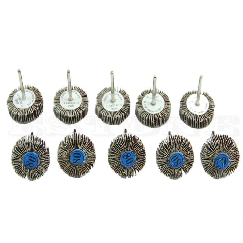 

10 Pieces/Set Flap Wheels 80# Grit Sanding Sandpaper Disc Set Durable Sandpaper Flap Wheel Power Rotary Tool Easy to Use