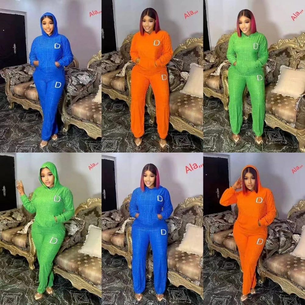 

2 Piece Women Set Dashiki African Clothes Autumn Winter New Fashion Long Sleeve Top And Pants Suit Party Lady Matching Sets