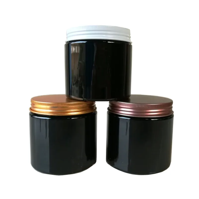 

Wholesale 200/250ml Cream Jar Facial Mask Box Black lucifugal Plastic Bottles Cosmetic Package Bottles Algae Mud Containers