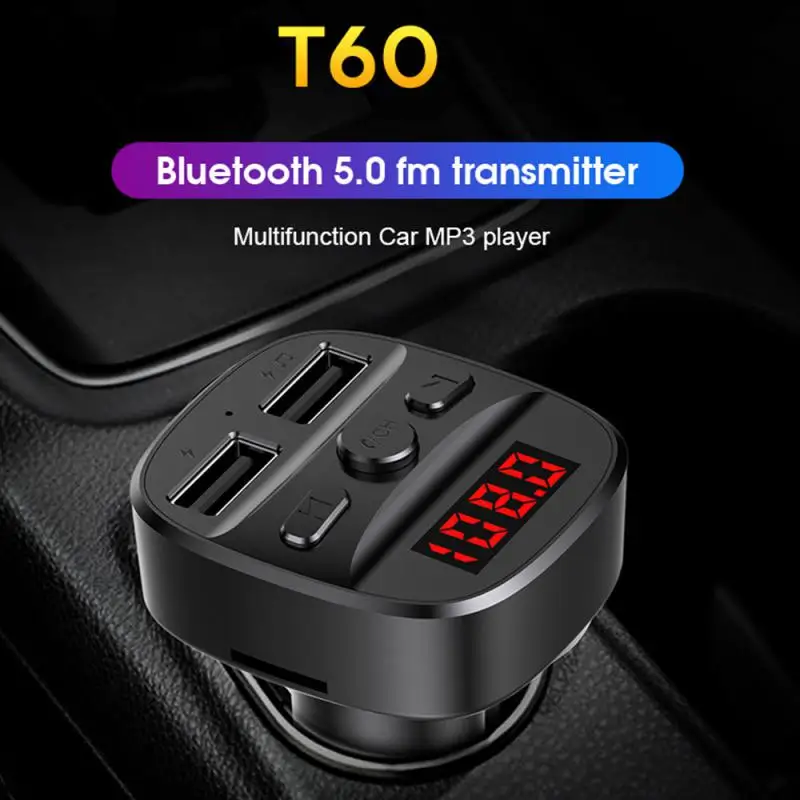 

T60 Vehicle-mounted MP3 Bluetooth Player Car FM Receiver Fast Charging Charger