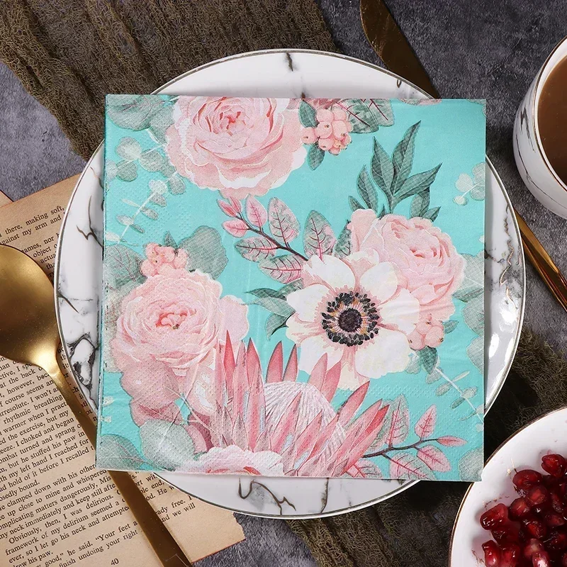 20шт/pac 2-слойная новая синяя императорская Цветочная стандартная цветная