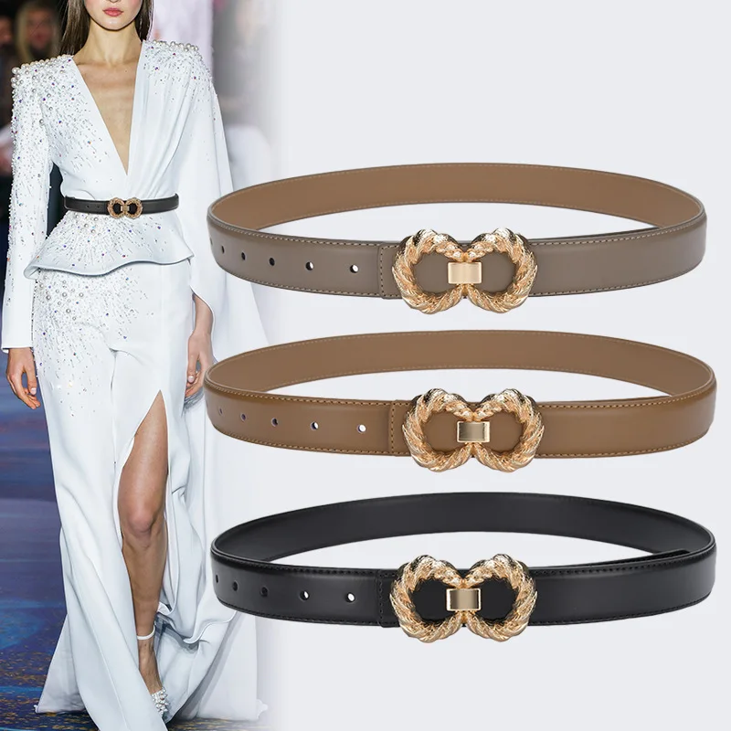 New Style 2.8 Cm Wide Women Luxury Genuine Leather Belt Fashion Women Casual Belt Belts for Women Dress Jeans Belts Accessories