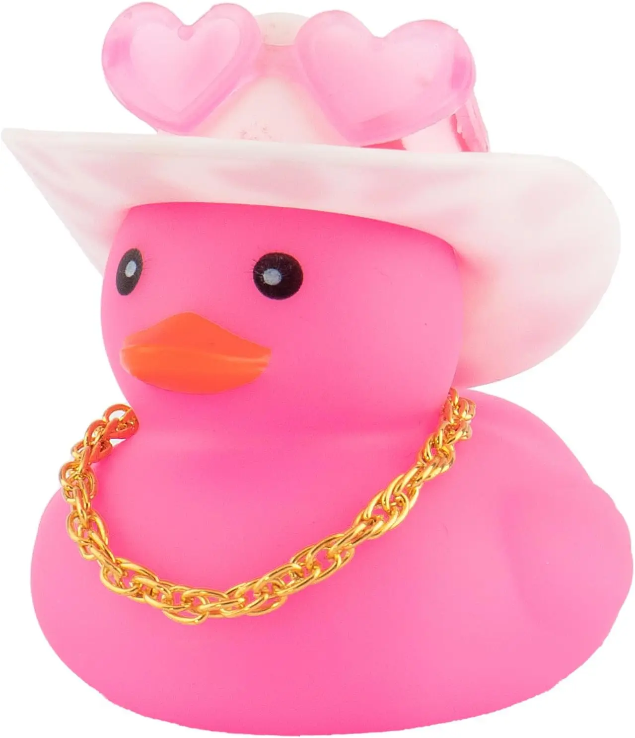 

Автомобильные ковбойские резиновые утки, украшения для приборной панели, розовая утка для украшения автомобиля, аксессуары с цепочкой для очков в форме шляпы и сердца, розовый