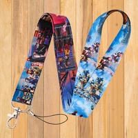 a0316 kingdom hearts strap lanyard for keys chain badge holder id credit card pass hang rope mobile phone charm accessories