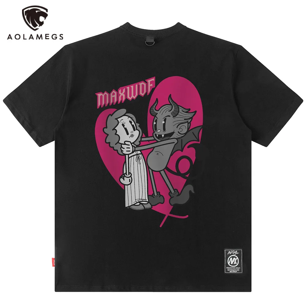 

Aolamegs Мужская футболка большого размера с абстрактным размытым силуэтом и графическим принтом, летняя свободная футболка в стиле хип-хоп, по...