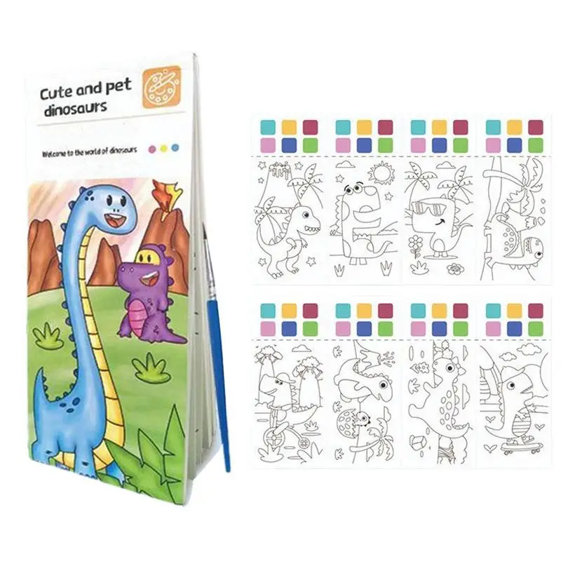 

Карманная Акварельная книга Акварельная краска Закладка с кистью обязательная вещь для ребенка и способствует развитию мелкой моторики