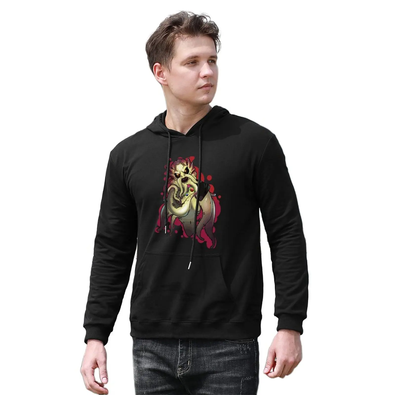 

Arkham Horror Hoodies Blood Splatter Cotton Streetwear Pullover Hoodie Warm Big Nice Hoodie Mens