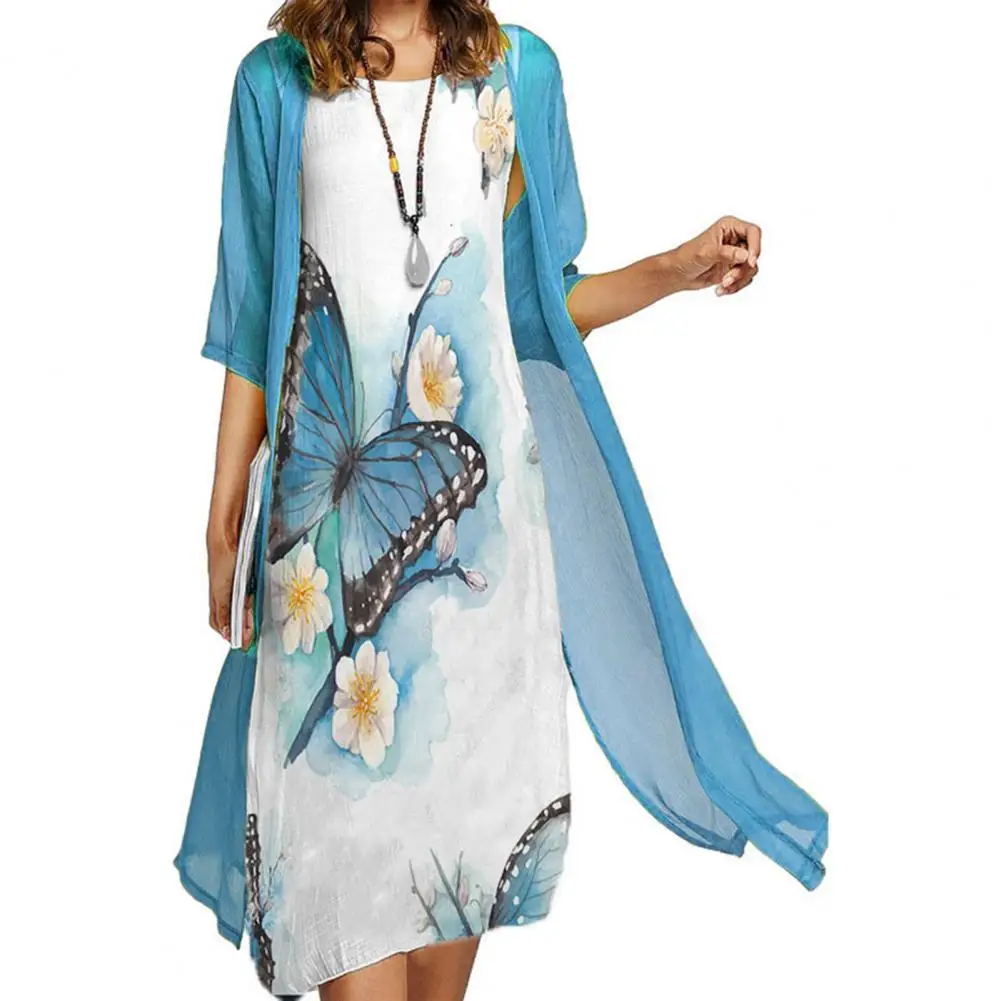 

Свободное платье-пальто с бабочками и принтом животных для покупок