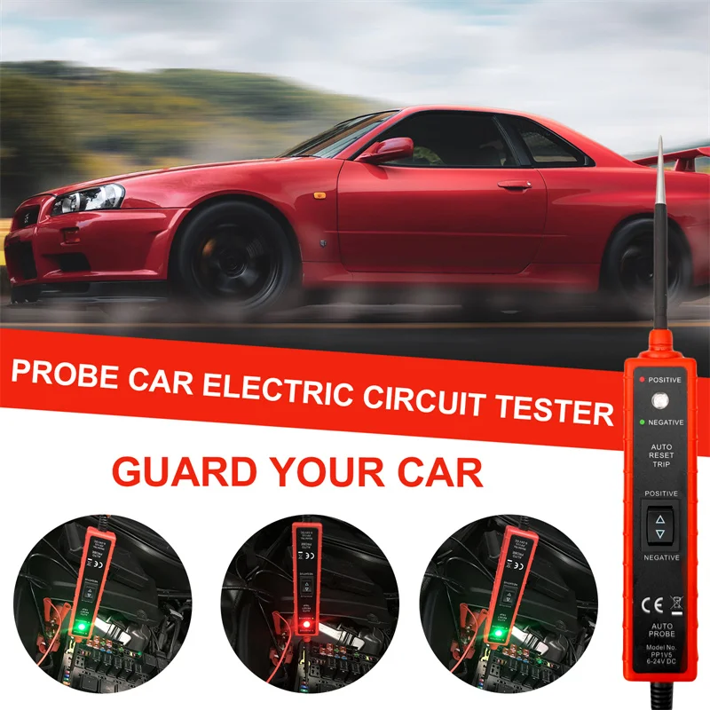 

Car Electric Circuit Tester 6-24V DC Automotive Multi-function Drive Test Pen Car Voltage Tester Power Probe Diagnosis Scanner