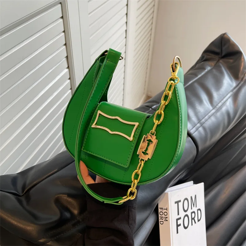 

Vintage Satchel Bags PU Leather Women Half Moon Shoulder Bag Crescent Underarm Crossbody Bags Female Brand Design Handbag Hobos