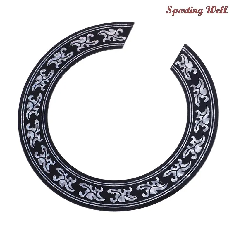 

2 Sizes Sound Hole Rose Decal Sticker For Acoustic Classical Guitar Parts Black+Silver