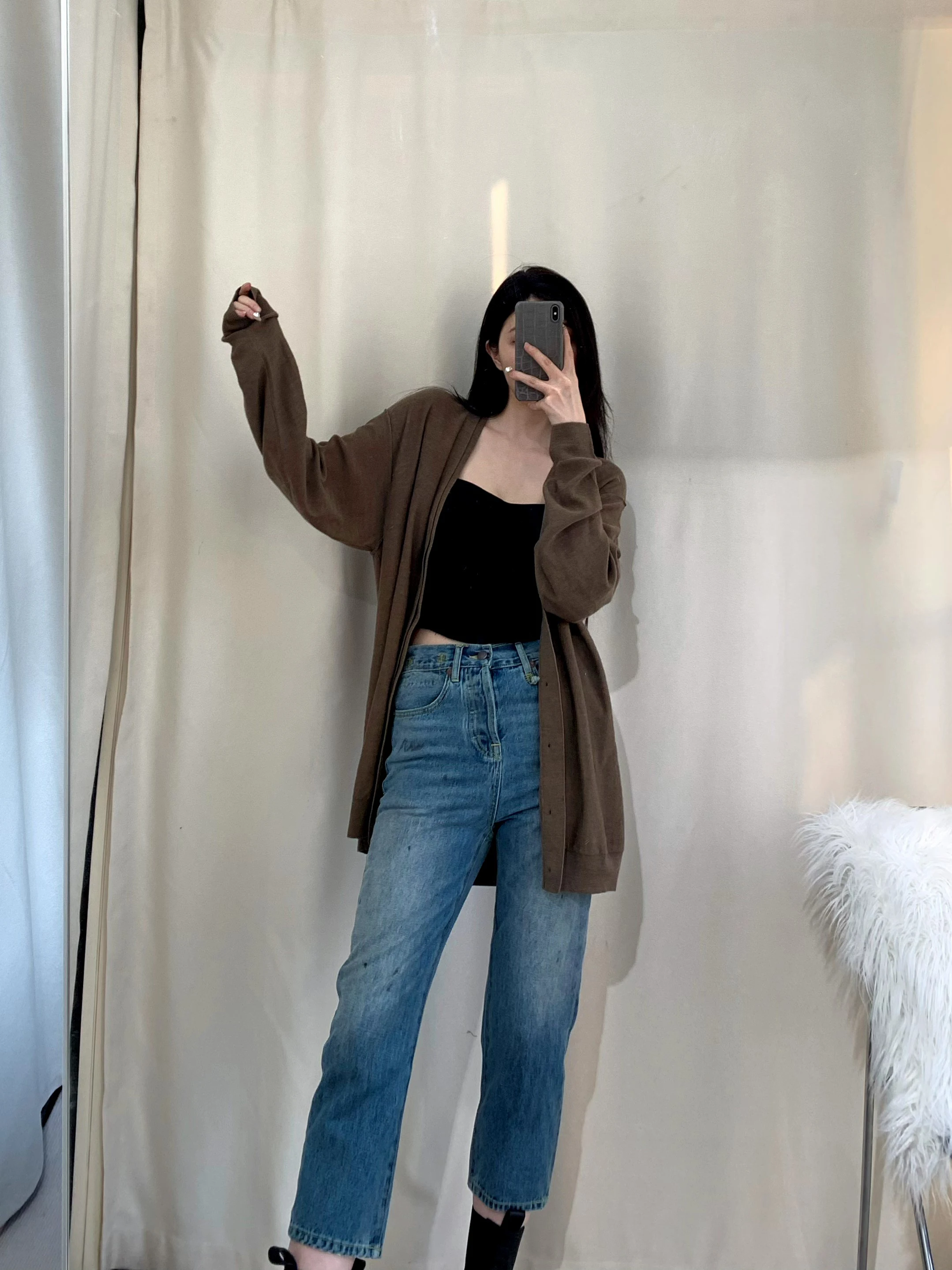 NIGO LP женские четырехсезонные винтажные повседневные однотонные джинсовые брюки