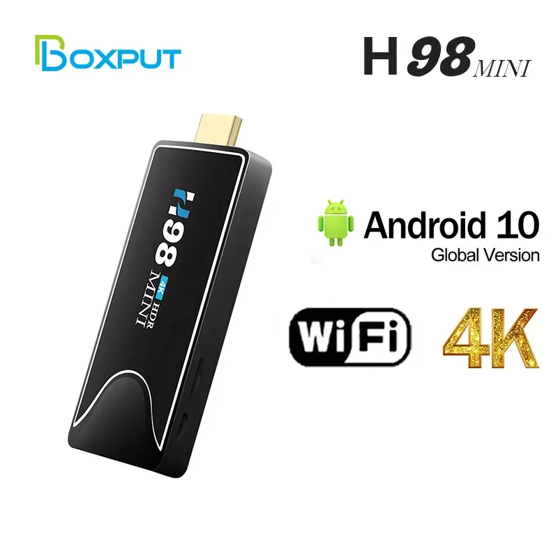 

NEW2023 H98 Mini Smart TV Stick 2.4G & 5G WIFI Media Player 4K HDR H.265 Video BT4.0 TV Stick Allwinner H313 Android 10 TV B