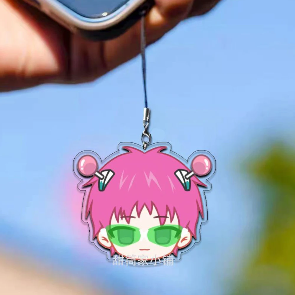 Фото Аниме The Disastrous Life of Saiki K Saiki Kusuo брелок для косплея акриловый брелок веревка цепочка для телефона фигурка кулон аксессуары №2