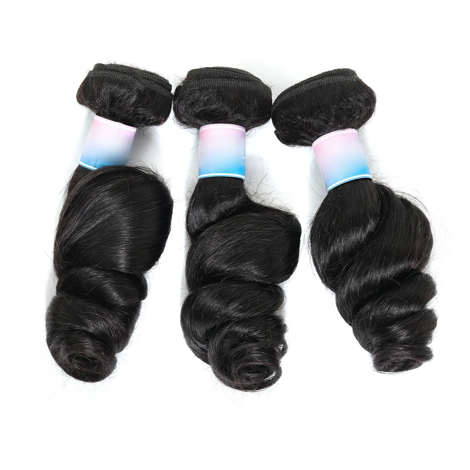 

Peruvian Hair Bundles Loose Wave Human Hair Bundles Extension 8-28 Inch 8a Grade Hair Weave On Sale Natural Black Non-Remy Hair