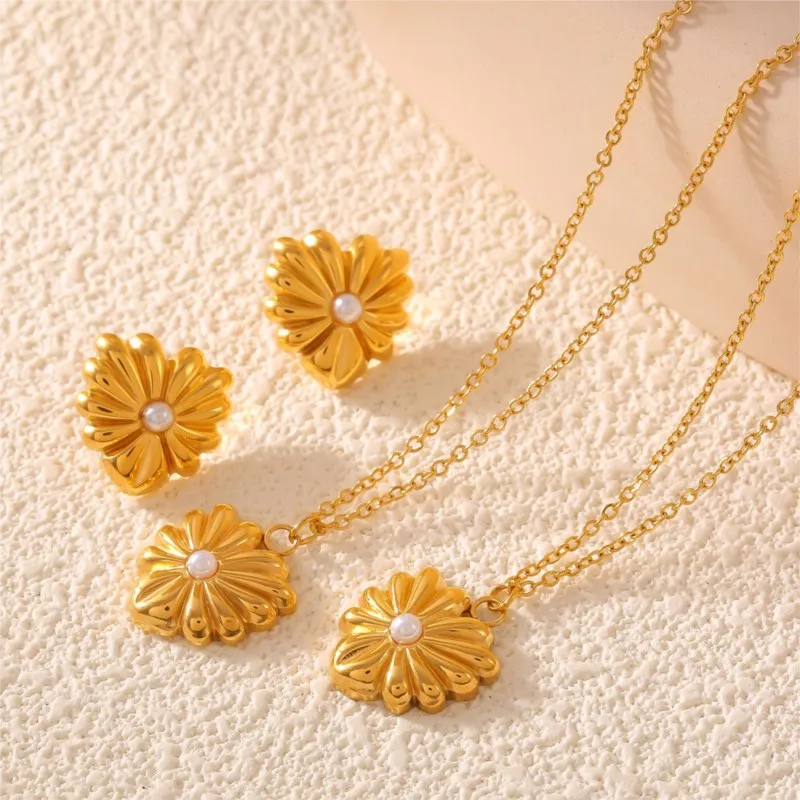 Модные серьги-гвоздики для женщин позолоченные водонепроницаемые женские