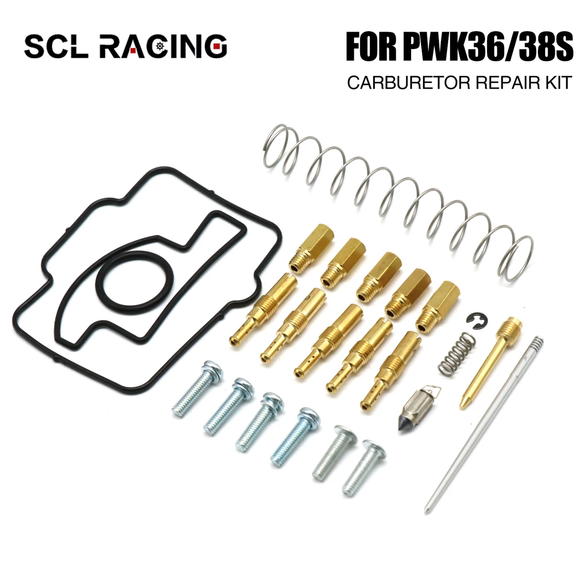 

SCL Racing PWK 36S(AG) PWK 38S(AG) Carburetor Repair Kit With Spring Gaskets Idle Jet Needle Mixture Screw For 250EXC YZ125