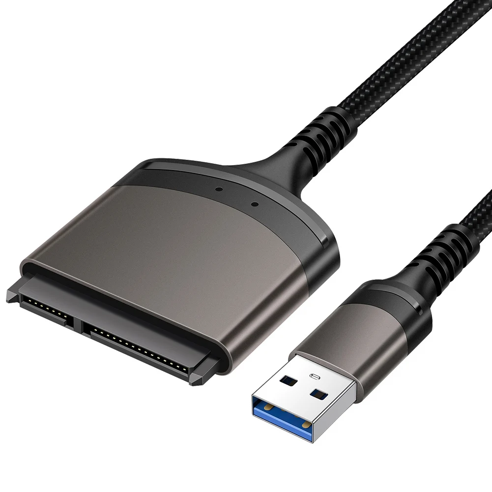 Кабель SATA-USB 3,0 для 2,5-дюймового жесткого диска, SSD, в алюминиевом корпусе, адаптер внешнего жесткого диска до 6 Гбит/с, 22-контактный кабель SATA III к USB