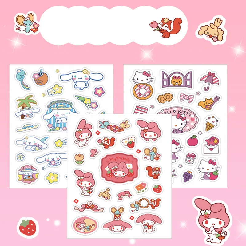 

Милые аниме наклейки в стиле мимелоди коричной Hellokittys Sanrio s эстетические наклейки Граффити Ноутбук водостойкие наклейки детские игрушки по...